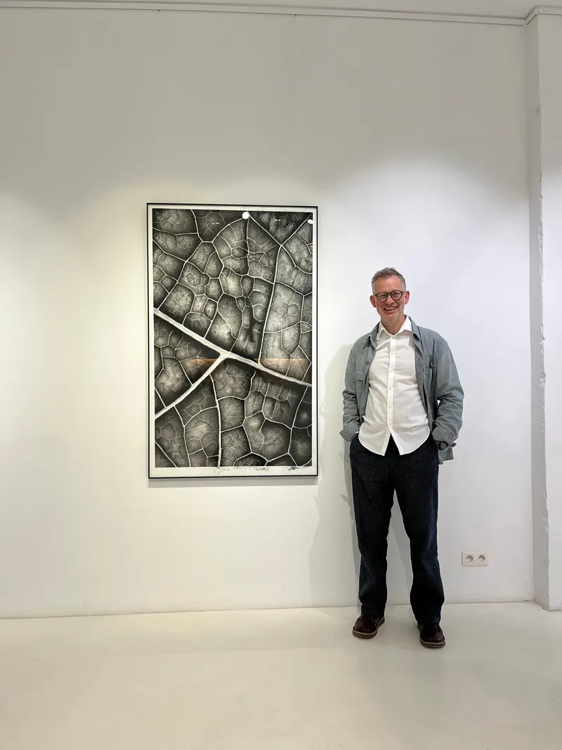 Dirk Van Spitaels working in gallery setting